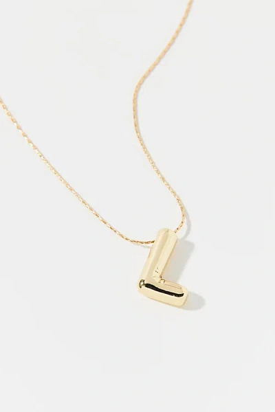 Urban Outfitters 14k Gold Plated Bubble Initial Charm Necklace, Women's At  In Multicolor
