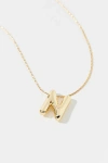 Urban Outfitters 14k Gold Plated Bubble Initial Charm Necklace, Women's At  In Multicolor