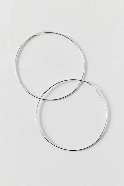 Urban Outfitters 14k Gold Plated Oversized Thin Hoop Earring In Silver, Women's At