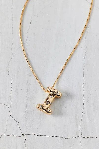 Urban Outfitters 14k Gold Plated Rhinestone Bubble Initial Charm Necklace, Women's At  In Multicolor