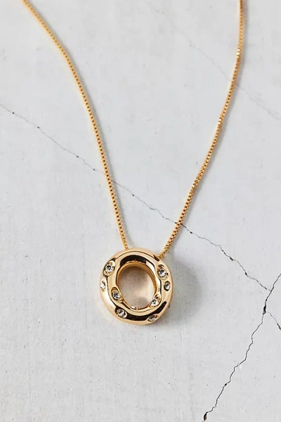 Urban Outfitters 14k Gold Plated Rhinestone Bubble Initial Charm Necklace, Women's At  In Multicolor