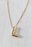 Urban Outfitters 14k Gold Plated Rhinestone Bubble Initial Charm Necklace, Women's At  In Multi