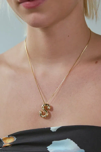 Urban Outfitters 14k Gold Plated Rhinestone Bubble Initial Charm Necklace, Women's At  In Multi