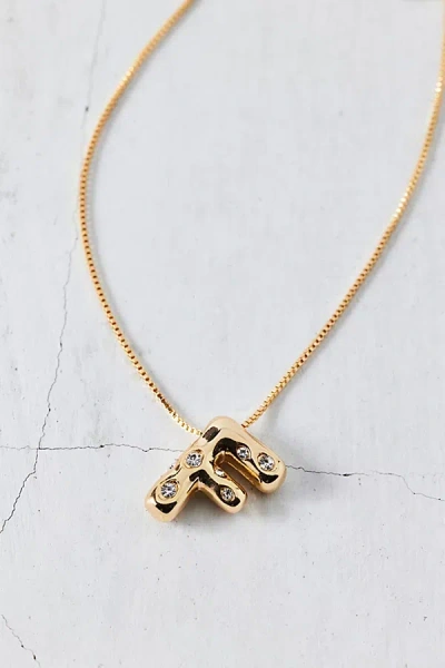 Urban Outfitters 14k Gold Plated Rhinestone Bubble Initial Charm Necklace, Women's At  In Multicolor