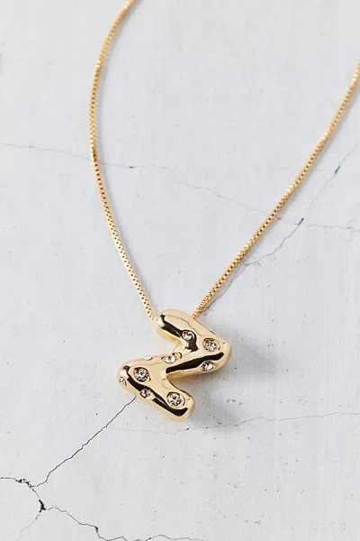 Urban Outfitters 14k Gold Plated Rhinestone Bubble Initial Charm Necklace, Women's At  In Multicolor
