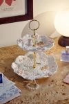URBAN OUTFITTERS 2-TIER PORCELAIN ROSE JEWELRY STAND IN WHITE AT URBAN OUTFITTERS