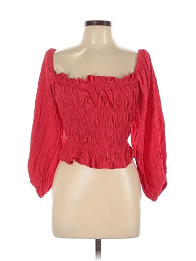 Pre-owned Urban Outfitters 3/4 Sleeve Blouse In Red