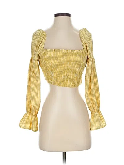 Pre-owned Urban Outfitters 3/4 Sleeve Blouse In Yellow