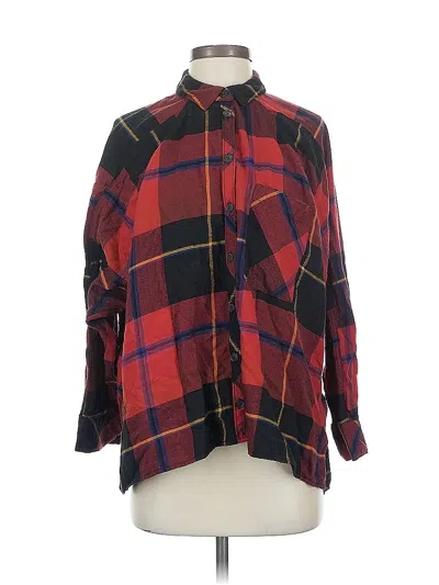 Pre-owned Urban Outfitters 3/4 Sleeve Button Down Shirt In Red