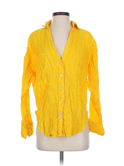 Pre-owned Urban Outfitters 3/4 Sleeve Button Down Shirt In Yellow