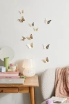 Urban Outfitters 3d Gold Butterflies Peel And Stick Mirror Set In Gold