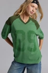 Urban Outfitters 89 V-neck Boxy Graphic Tee In Green, Women's At