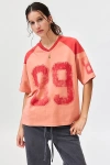 Urban Outfitters 89 V-neck Boxy Graphic Tee In Red, Women's At  In Red