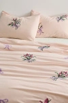 Urban Outfitters A Bouquet For You Floral Embroidered Duvet Cover In Pink At