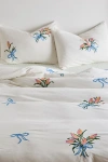 Urban Outfitters A Bouquet For You Floral Embroidered Duvet Cover In White At