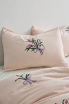 Urban Outfitters A Bouquet For You Floral Embroidered Sham Set In Pink At