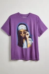 URBAN OUTFITTERS AALIYAH AIRBRUSH GRAPHIC TEE IN PURPLE, MEN'S AT URBAN OUTFITTERS