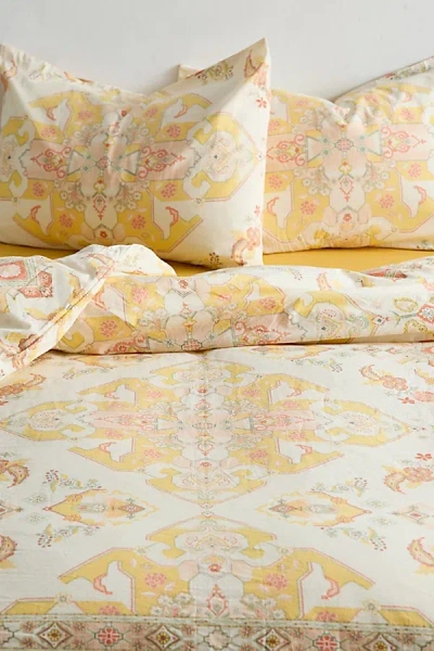 Urban Outfitters Acacia Medallion Rug Patterned Duvet Cover Set In Yellow At
