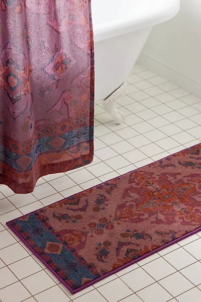 Urban Outfitters Acacia Printed Bath Mat In Mauve At  In Burgundy