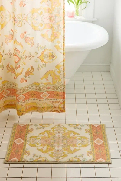 Urban Outfitters Acacia Printed Bath Mat In Yellow At