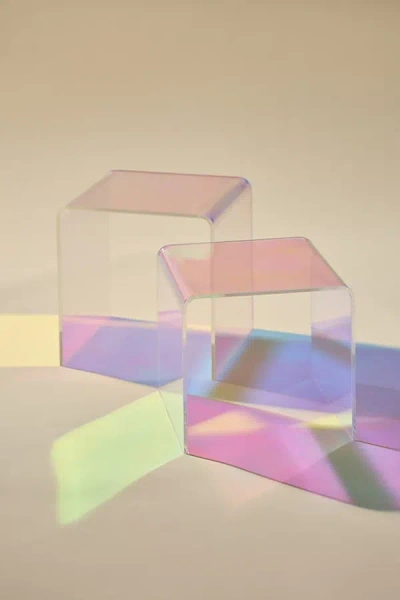 Urban Outfitters Acrylic Iridescent Seamless Side Table In Iridescent At  In Multi