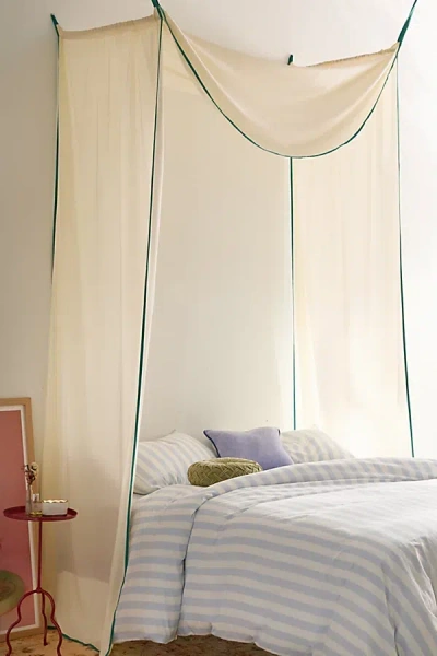 Urban Outfitters Adair Cotton Canopy Headboard In Green Piping At