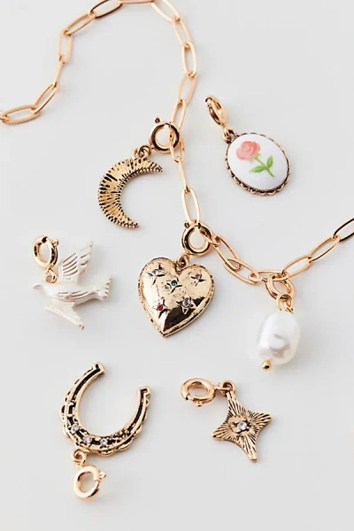 Urban Outfitters Add-a-charm Necklace Set In Gold/pearl, Women's At