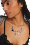 Urban Outfitters Add-a-charm Necklace Set In Silver/black, Women's At