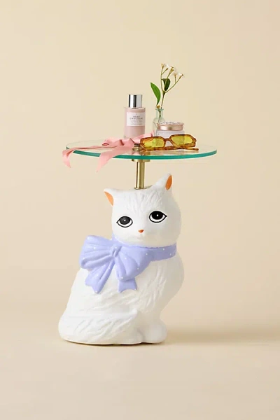 Urban Outfitters Adelaide Cat Sculpture Side Table In White At