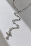 Urban Outfitters Adelia Cross Pendant Lariat Necklace In Silver, Women's At  In Metallic