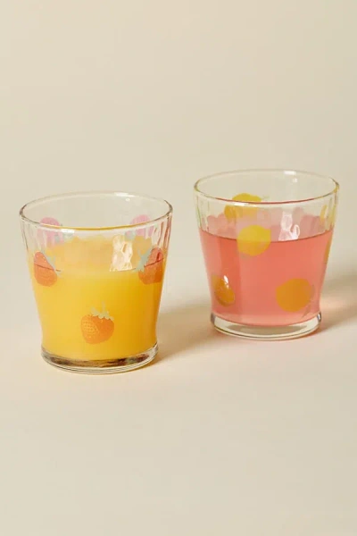 Urban Outfitters Aderia Fruit Drop Juice Glass In Strawberry At  In Transparent
