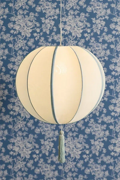 Urban Outfitters Adriana Fabric Lantern Pendant Light In Blue At