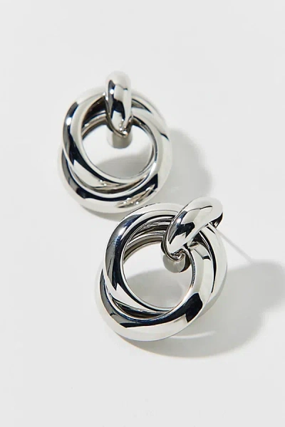 Urban Outfitters Adriana Statement Twist Hoop Earring In Silver, Women's At