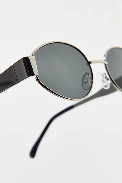 Urban Outfitters Agent Slim Oval Sunglasses In Silver, Women's At  In Gray