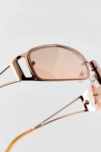 Urban Outfitters Aja Shield Sunglasses In Peach, Women's At