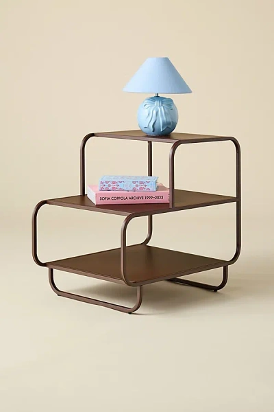 Urban Outfitters Alana Metal 3-tiered Side Table/nightstand In Chocolate At