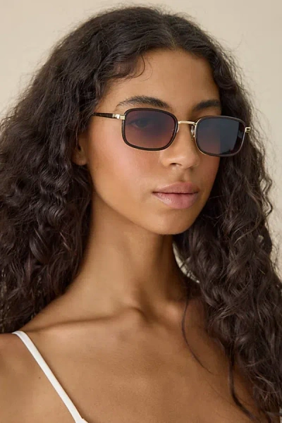Urban Outfitters Alana Rectangle Sunglasses In Brown, Women's At