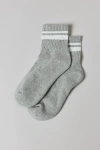 Urban Outfitters Alana Striped Athletic Quarter Crew Sock In Heather Grey/white Stripe, Women's At