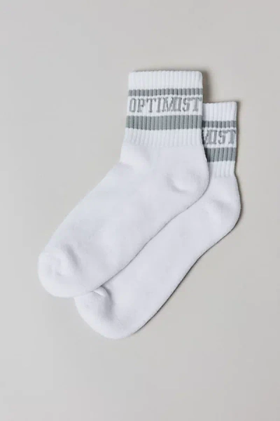 Urban Outfitters Alana Striped Athletic Quarter Crew Sock In Optimist, Women's At