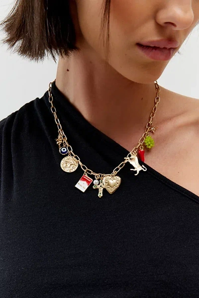 Urban Outfitters Alegra Charm Necklace In Gold, Women's At