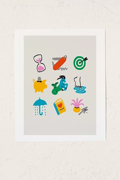 Urban Outfitters Aley Wild Capricorn Emoji Art Print At  In White