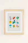 Urban Outfitters Aley Wild Capricorn Emoji Art Print In Natural Wood Frame At  In Brown