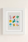 URBAN OUTFITTERS ALEY WILD CAPRICORN EMOJI ART PRINT IN WHITE MATTE FRAME AT URBAN OUTFITTERS
