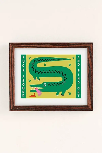 Urban Outfitters Aley Wild F*** Around And Find Out Art Print In Walnut Wood Frame At  In Brown