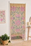 Urban Outfitters Allegra Floral Bamboo Beaded Curtain In Natural/purple At  In Multi
