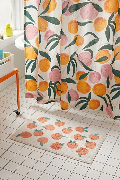 Urban Outfitters Allover Fruits Bath Mat In Orange At
