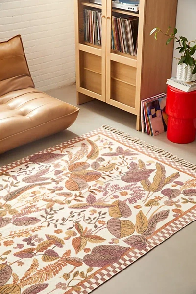 Urban Outfitters Allover Jungle Brushed Rug In Mauve At  In Brown