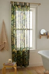URBAN OUTFITTERS IVY GREENERY WINDOW PANEL IN BLACK JUNGLE FLORAL AT URBAN OUTFITTERS