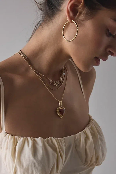 Urban Outfitters Amber Heart Pendant Necklace In Gold, Women's At