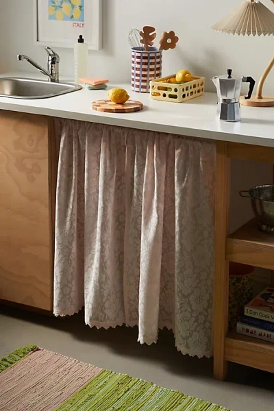 Urban Outfitters Amelia Lace Café Curtain Set In Mauve At  In Neutral